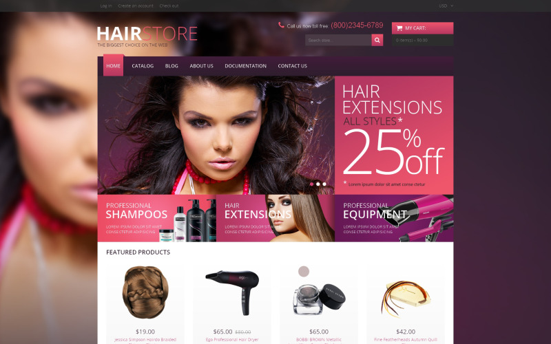 Responzivní téma Shopify Hair Salon