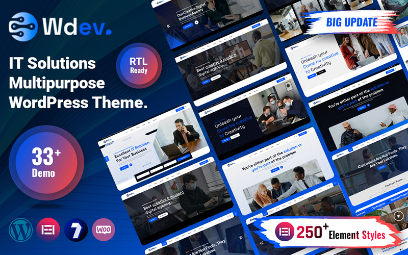 Wdev - Tema WordPress multiuso para soluções e tecnologia de TI