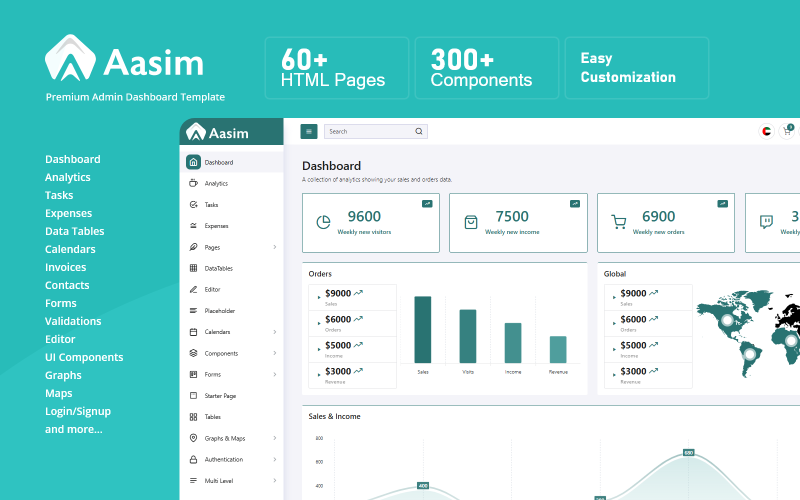 Aasim - Modèle d'administration Bootstrap