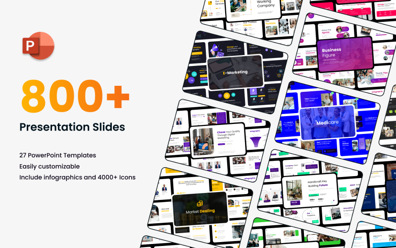 800+ Powerpoint Slide Bundle