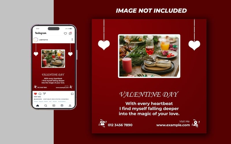 Valentine Day Social Media Post Template 1