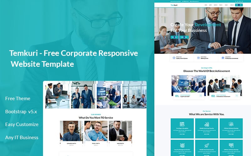 Temkuri - Free Corporate And IT Solution Responsive Website Template