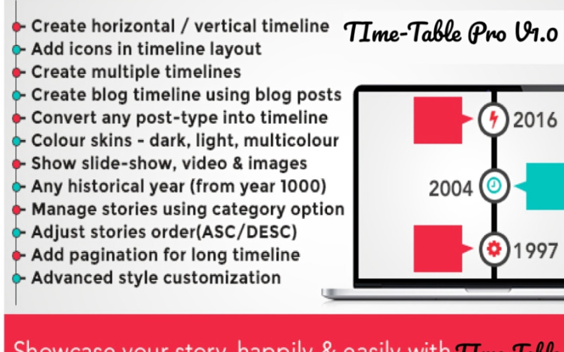 WpTimeTable v1.0 - En son zaman çizelgesi eklentisi