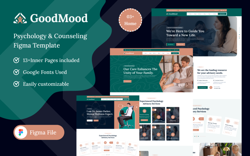 Modèle Figma de psychologie et de conseil GoodMood