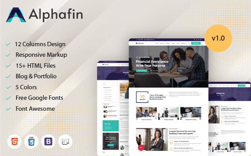 Alphafin – HTML-сайт для фінансів і бізнесу