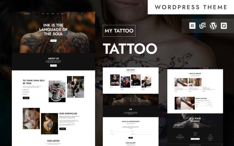 Моє татуювання – тема WordPress Elementor студії татуювання та боді-арту