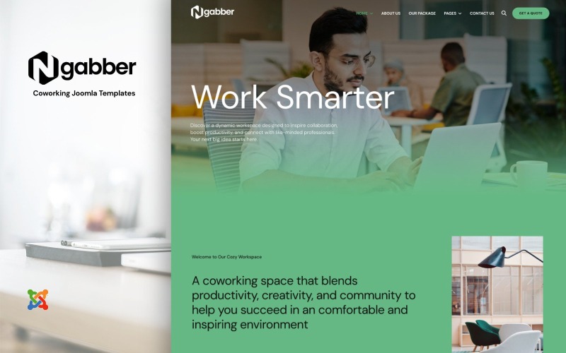 Ngabber - Coworking a kreativní prostor Joomla Templates