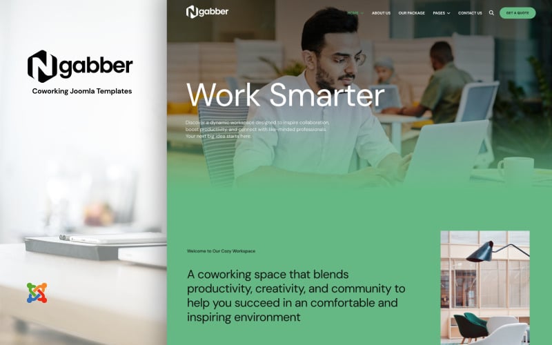 Ngabber - Coworking and Creative Space Joomla Templates