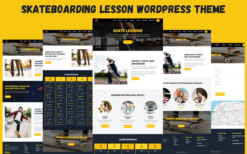 Tema de WordPress para WooCommerce con lecciones de skate