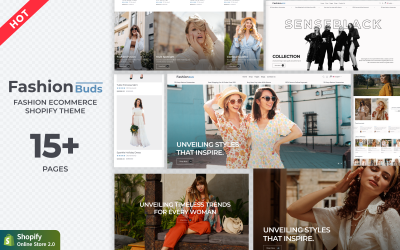 Fashion Buds: tema de Shopify para comprar ropa y moda