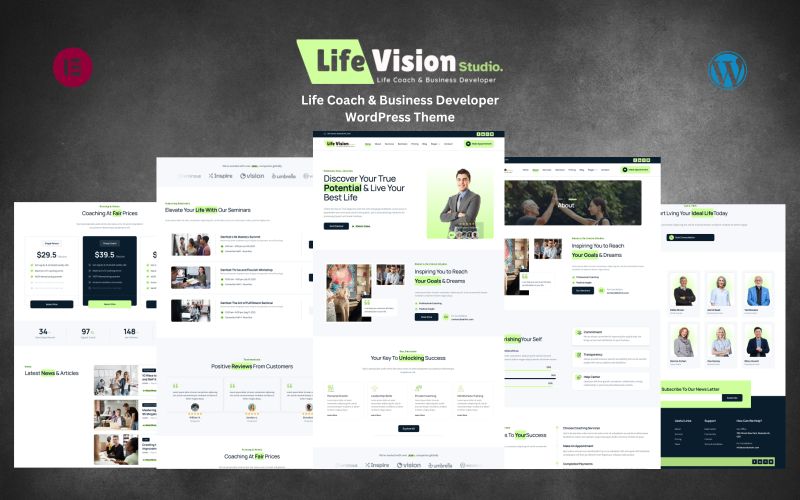 Life Vision Studio – Life Coach, hangszóró és Businsee fejlesztői WordPress téma