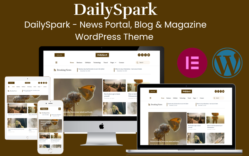 DailySpark - Nyhetsportal, blogg och tidskrift WordPress-tema