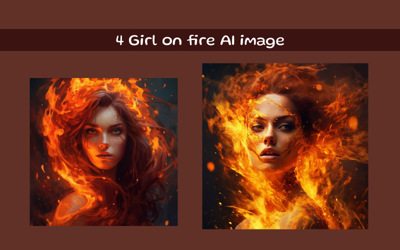 Girl on fire AI image cover