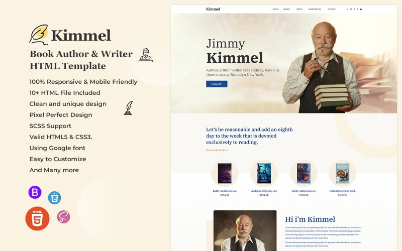 Kimmel - Book Author And Writer HTML Template