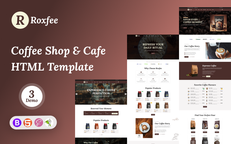 Roxfee - Modelo HTML para cafeteria e café