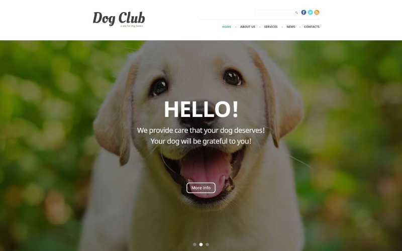 狗俱乐部-动物 & 宠物清洁Joomla模板