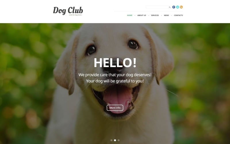 Dog Club - Tiere & Haustiere Clean Joomla Template