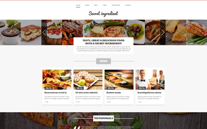 Joomla精致美食餐厅模型