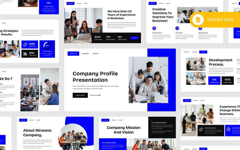 Nirwana - Plantilla de presentación de Google para perfil de empresa