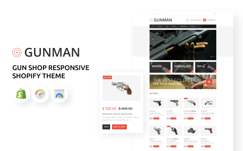 Gun Shop Responsive Shopify-tema