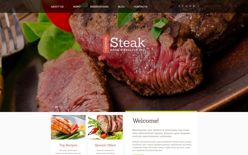 Steakhouse Responsible Joomla模板