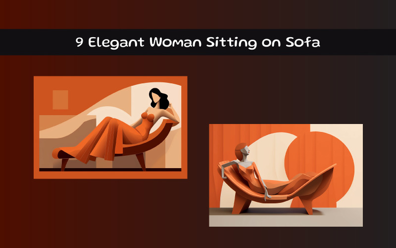 Elegant Woman Sitting on Sofa