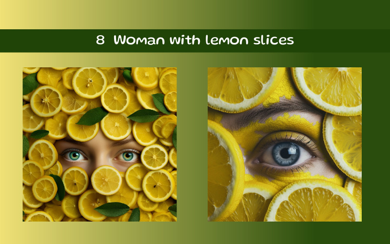 Woman with lemon slices AI image