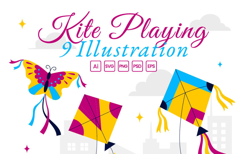 9 Joyful Kite Flying Activity Illustration