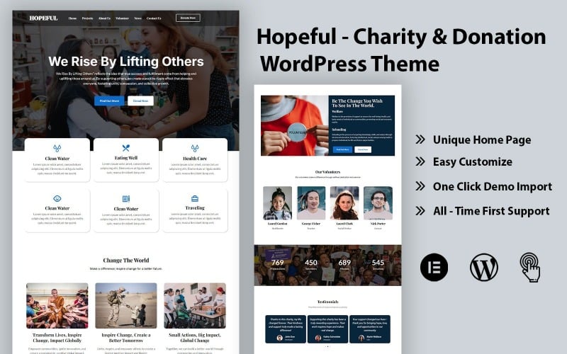 Hopeful - WordPress-thema voor liefdadigheid en donaties