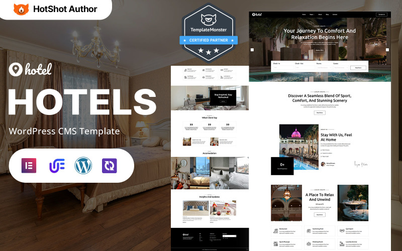 Hotel - Hotel de luxo e resort WordPress Elementor Theme