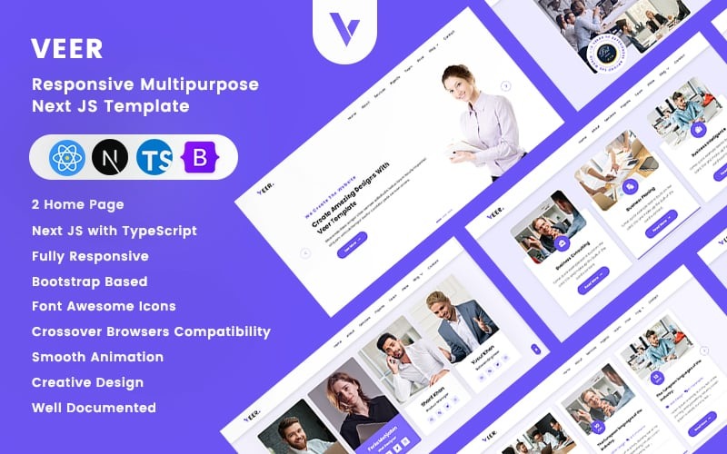 Veer - Responsiv Multipurpose React Next JS-mall