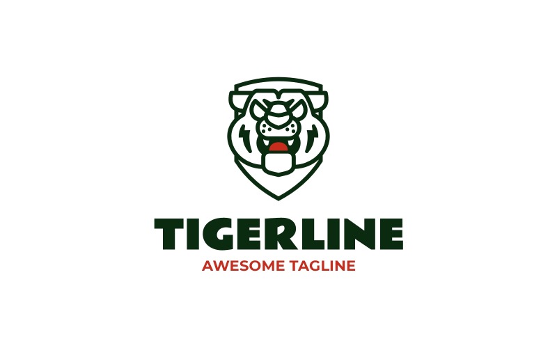 Tiger Line Art Logo Template