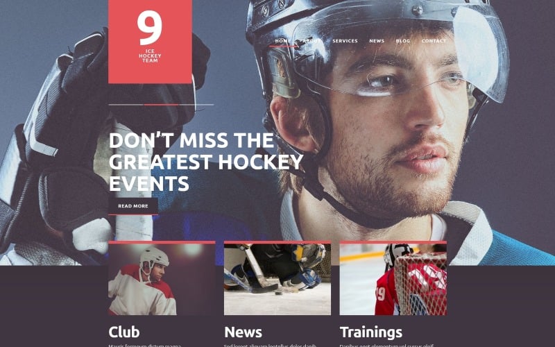 Modèle Joomla du club de hockey sur glace