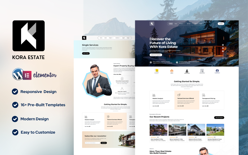 Kora Estate — Real Estate Elementor Template Kit