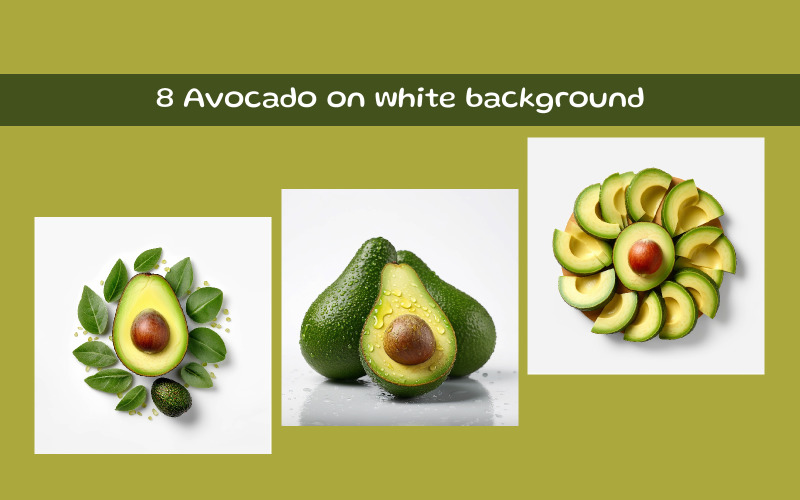 Avocado on white background