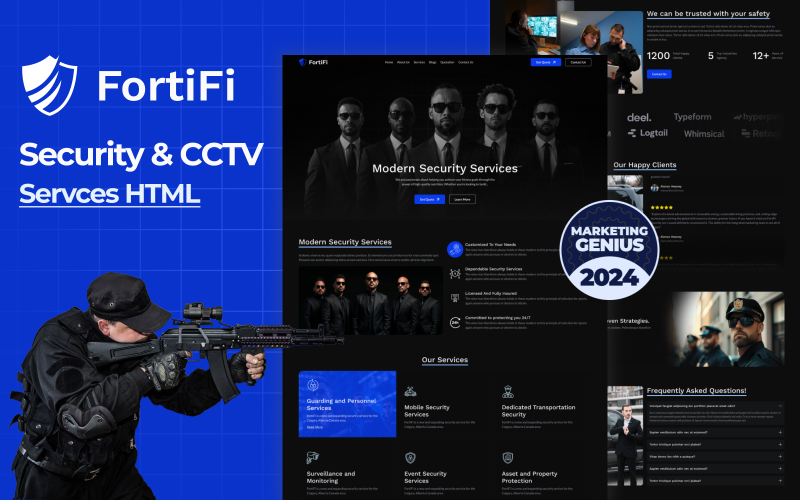 FortiFi - Güvenlik Hizmetleri HTML5 Web Sitesi Şablonu