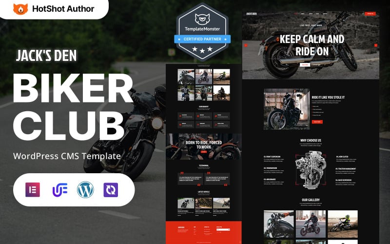 Jack's Den - Motorcycle Club And Biker Community WordPress Responsive Theme