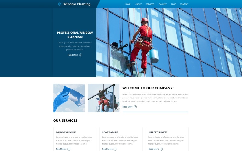 Modèle de site Web réactif pour le nettoyage de vitres
