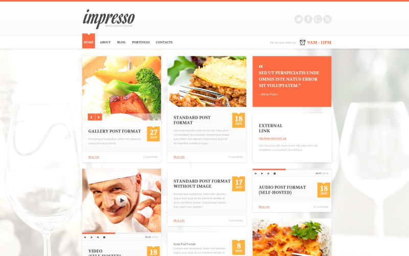 Responsive WordPress-thema van Europees restaurant