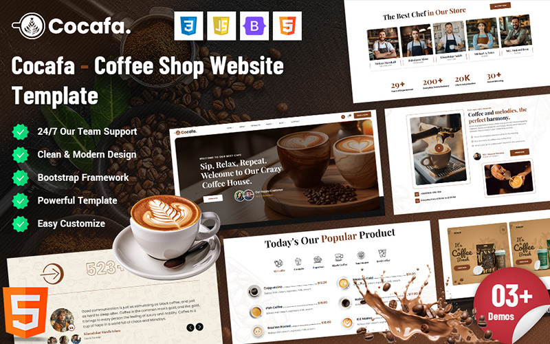 Cocafa - Koffieshop Website Sjabloon