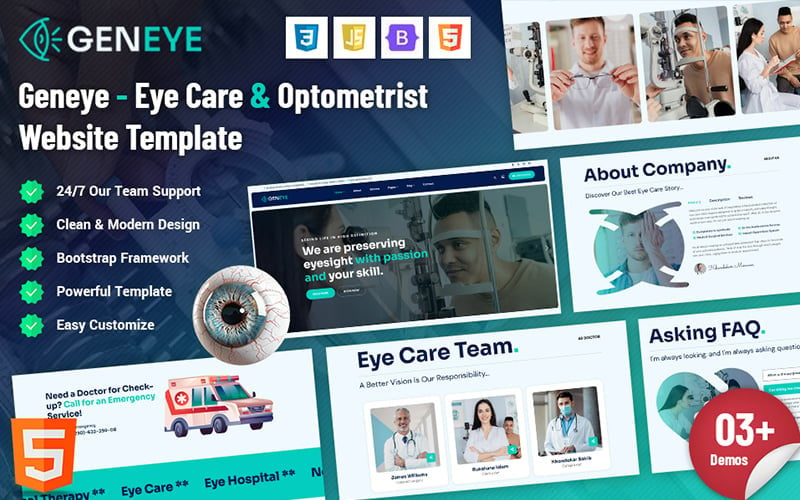 Geneye - Göz Bakımı ve Optometrist Web Sitesi Şablonu