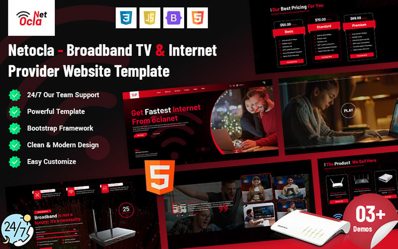 Netocla - Broadband TV Internet Provider Website Template