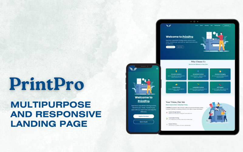 PrintPro - Landingpage-Vorlage für Druckdienste