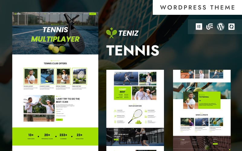 Teniz - Tennis Club & Training Academy WordPress Elementor Theme