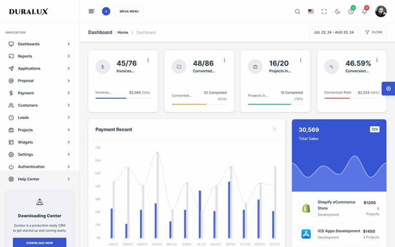 Duralux – HTML-Vorlage für Admin und Dashboard