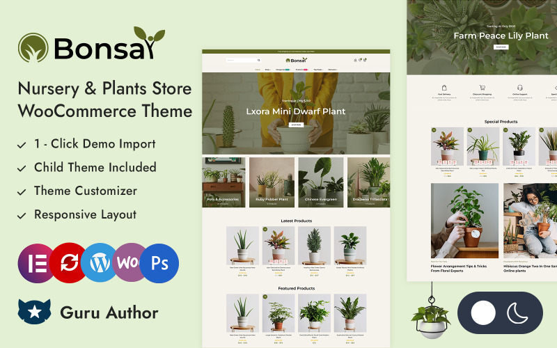 Bonsai - Sklep ogrodniczy i roślinny Elementor WooCommerce Responsive Theme