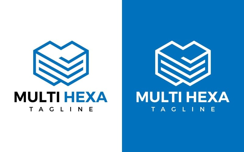 Multiple Hexagon Logo Technology Files Logo Stack Logo online real estate logo crypto