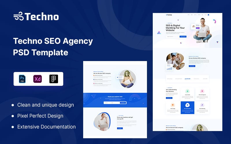 Techno SEO Agency PSD Template