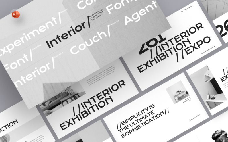 Experimental Font Interior PowerPoint Template