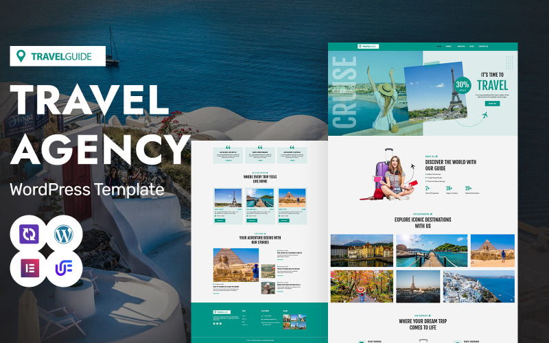 Guia de viagens - Agência de viagens e viagens de luxo WordPress Elementor Theme